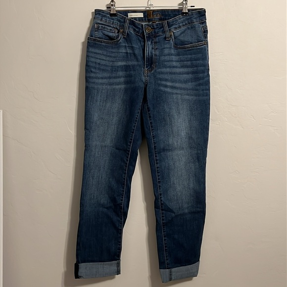 KUT from the Kloth Carrie Roll Cuff Boyfriend Straight Jeans - Picture 2 of 6